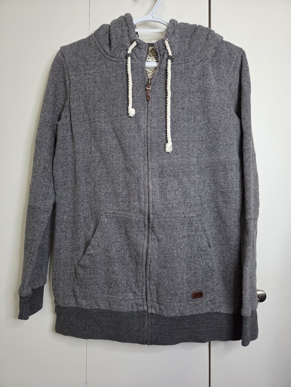Roxy Women's M Gray Utility Hooded Jacket with Sherpa Lining
